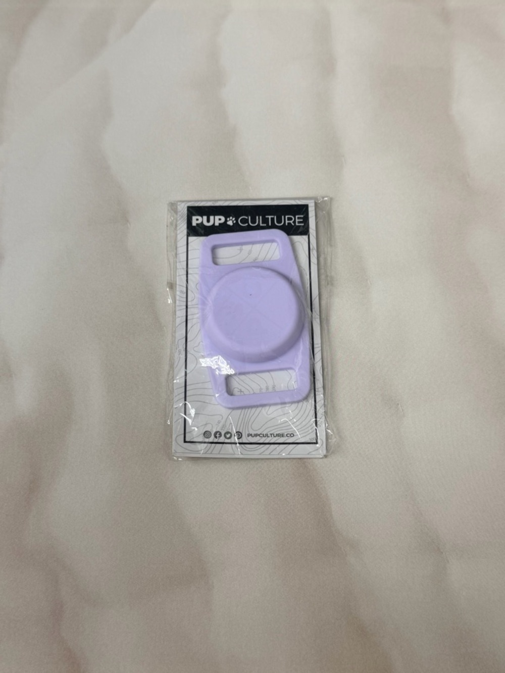 Pup Culture Lavender Silicone Pet AirTag collar attachment OS